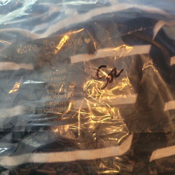 Y2K Long V Neck Striped Tee Shirt Women's Size Medium Blue Nautical Love to Love - Picture 9 of 10